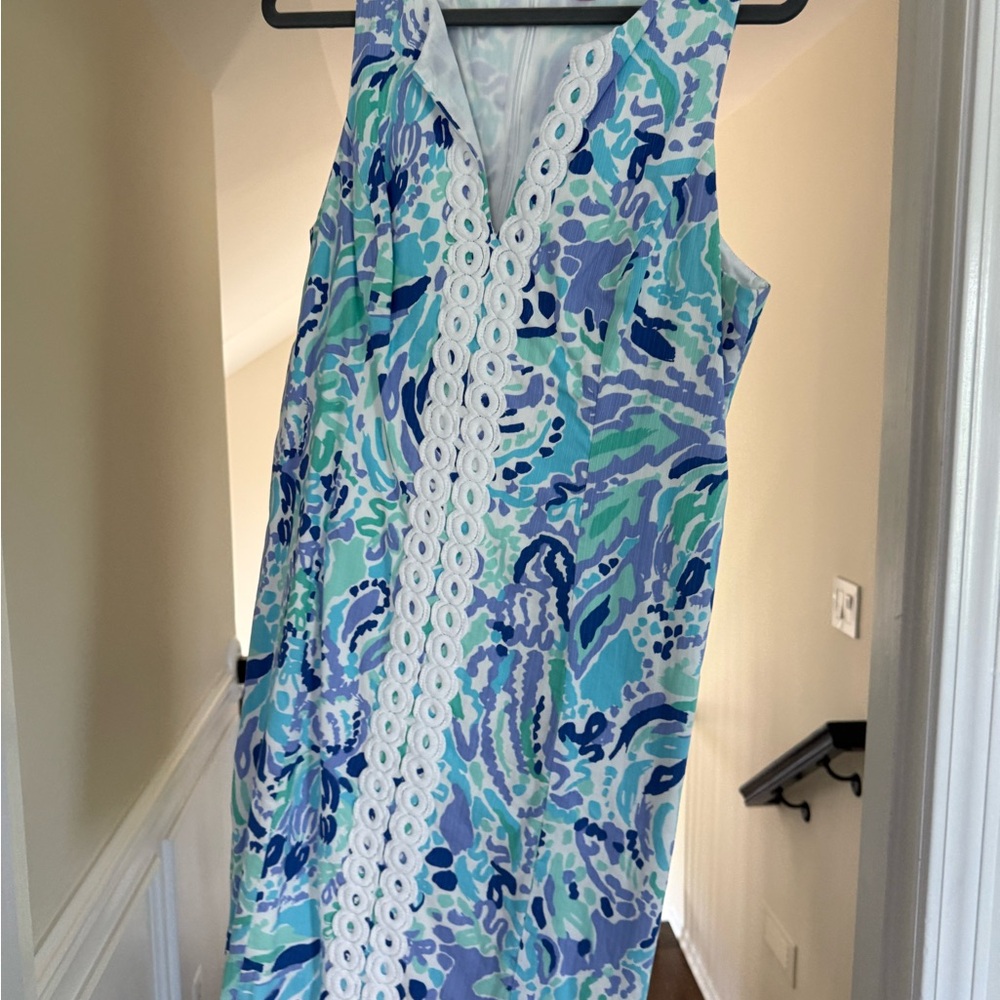 Lilly Pulitzer Blue Sleeveless V-Neck Sundress
